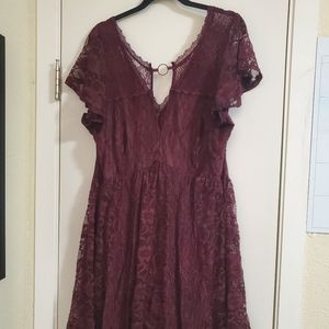 Burgundy lace dress